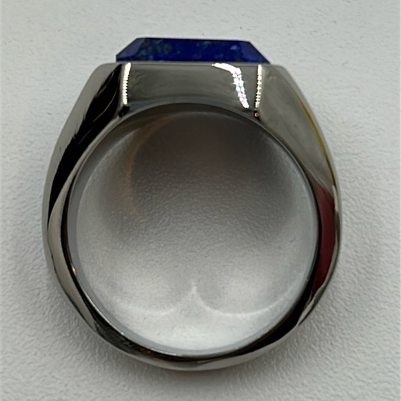 2140- Lapis Lazuli Natural Gemstone Handmade Men's Ring Size 10.5 NWT - Picture 6 of 8